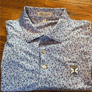 Stylish Blue and Purple Patterned Peter Millar golf Shirt